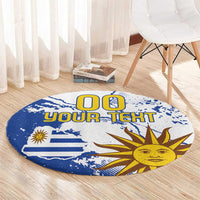 Custom Uruguay Independence Day Round Carpet Sol de Mayo With Grunge Urban