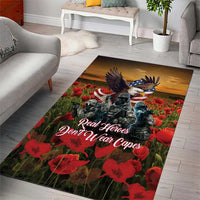 US Veterans Day American Army Area Rug With Poppy Flowers - Wonder Print Shop