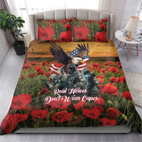 US Veterans Day American Army Bedding Set With Poppy Flowers - Wonder Print Shop
