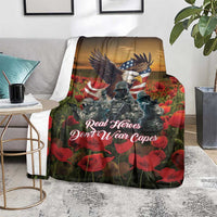 US Veterans Day American Army Blanket With Poppy Flowers
