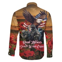 US Veterans Day American Army Family Matching Summer Maxi Dress and Hawaiian Shirt With Poppy Flowers - Wonder Print Shop