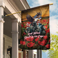 US Veterans Day American Army Garden Flag With Poppy Flowers - Wonder Print Shop