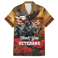 US Veterans Day American Army Hawaiian Shirt With Poppy Flowers - Wonder Print Shop
