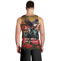 US Veterans Day American Army Men Tank Top With Poppy Flowers - Wonder Print Shop