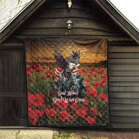US Veterans Day American Army Quilt With Poppy Flowers - Wonder Print Shop