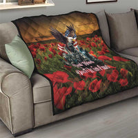 US Veterans Day American Army Quilt With Poppy Flowers - Wonder Print Shop
