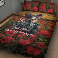 US Veterans Day American Army Quilt Bed Set With Poppy Flowers - Wonder Print Shop