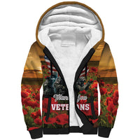 US Veterans Day American Army Sherpa Hoodie With Poppy Flowers - Wonder Print Shop