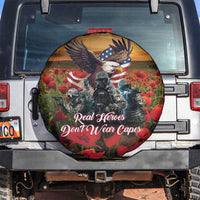 US Veterans Day American Army Spare Tire Cover With Poppy Flowers - Wonder Print Shop