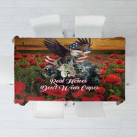 US Veterans Day American Army Tablecloth With Poppy Flowers - Wonder Print Shop