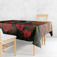 US Veterans Day American Army Tablecloth With Poppy Flowers - Wonder Print Shop