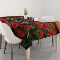 US Veterans Day American Army Tablecloth With Poppy Flowers - Wonder Print Shop