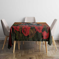 US Veterans Day American Army Tablecloth With Poppy Flowers - Wonder Print Shop