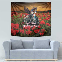 US Veterans Day American Army Tapestry With Poppy Flowers - Wonder Print Shop