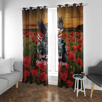 US Veterans Day American Army Window Curtain With Poppy Flowers - Wonder Print Shop