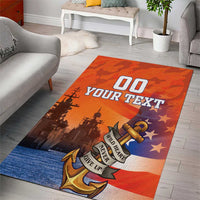 Custom US Navy Veteran Area Rug With Camouflage Pattern - Wonder Print Shop