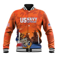 Custom US Navy Veteran Baseball Jacket With Camouflage Pattern - Wonder Print Shop