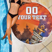 Custom US Navy Veteran Beach Blanket With Camouflage Pattern - Wonder Print Shop