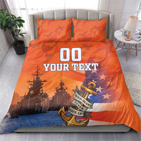 Custom US Navy Veteran Bedding Set With Camouflage Pattern - Wonder Print Shop