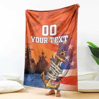Custom US Navy Veteran Blanket With Camouflage Pattern