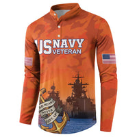 Custom US Navy Veteran Button Sweatshirt With Camouflage Pattern - Wonder Print Shop
