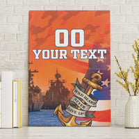 Custom US Navy Veteran Canvas Wall Art With Camouflage Pattern - Wonder Print Shop