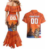 Custom US Navy Veteran Couples Matching Mermaid Dress and Hawaiian Shirt With Camouflage Pattern - Wonder Print Shop