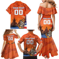 Custom US Navy Veteran Family Matching Mermaid Dress and Hawaiian Shirt With Camouflage Pattern - Wonder Print Shop