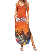 Custom US Navy Veteran Family Matching Summer Maxi Dress and Hawaiian Shirt With Camouflage Pattern - Wonder Print Shop