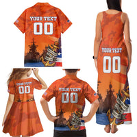 Custom US Navy Veteran Family Matching Tank Maxi Dress and Hawaiian Shirt With Camouflage Pattern - Wonder Print Shop