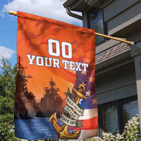 Custom US Navy Veteran Garden Flag With Camouflage Pattern - Wonder Print Shop