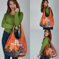 Custom US Navy Veteran Grocery Bag With Camouflage Pattern