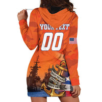 Custom US Navy Veteran Hoodie Dress With Camouflage Pattern - Wonder Print Shop