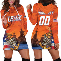 Custom US Navy Veteran Hoodie Dress With Camouflage Pattern - Wonder Print Shop