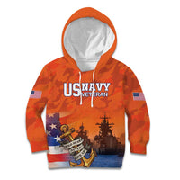 Custom US Navy Veteran Kid Hoodie With Camouflage Pattern - Wonder Print Shop