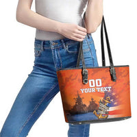 Custom US Navy Veteran Leather Tote Bag With Camouflage Pattern - Wonder Print Shop