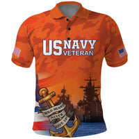 Custom US Navy Veteran Polo Shirt With Camouflage Pattern - Wonder Print Shop
