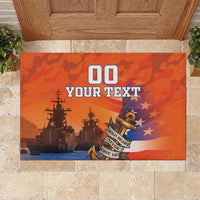 Custom US Navy Veteran Rubber Doormat With Camouflage Pattern - Wonder Print Shop