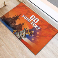 Custom US Navy Veteran Rubber Doormat With Camouflage Pattern - Wonder Print Shop