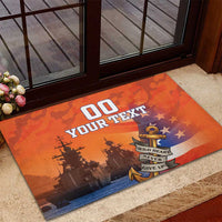 Custom US Navy Veteran Rubber Doormat With Camouflage Pattern - Wonder Print Shop