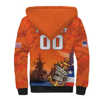 Custom US Navy Veteran Sherpa Hoodie With Camouflage Pattern - Wonder Print Shop