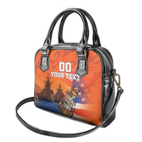 Custom US Navy Veteran Shoulder Handbag With Camouflage Pattern