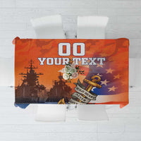 Custom US Navy Veteran Tablecloth With Camouflage Pattern - Wonder Print Shop