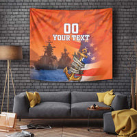 Custom US Navy Veteran Tapestry With Camouflage Pattern - Wonder Print Shop