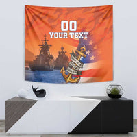 Custom US Navy Veteran Tapestry With Camouflage Pattern - Wonder Print Shop