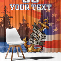 Custom US Navy Veteran Window Curtain With Camouflage Pattern - Wonder Print Shop