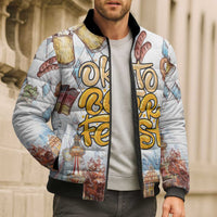 German Oktoberfest Beer Bomber Puffer Jacket Heritage Beer Riesenrad Joy - Wonder Print Shop