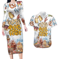 German Oktoberfest Beer Couples Matching Long Sleeve Bodycon Dress and Hawaiian Shirt Heritage Beer Riesenrad Joy - Wonder Print Shop