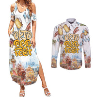 German Oktoberfest Beer Couples Matching Summer Maxi Dress and Long Sleeve Button Shirt Heritage Beer Riesenrad Joy - Wonder Print Shop