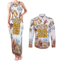 German Oktoberfest Beer Couples Matching Tank Maxi Dress and Long Sleeve Button Shirt Heritage Beer Riesenrad Joy - Wonder Print Shop